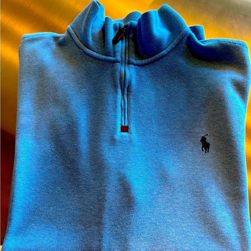 Ralph Lauren blue zip up long sleeved sweater XXL